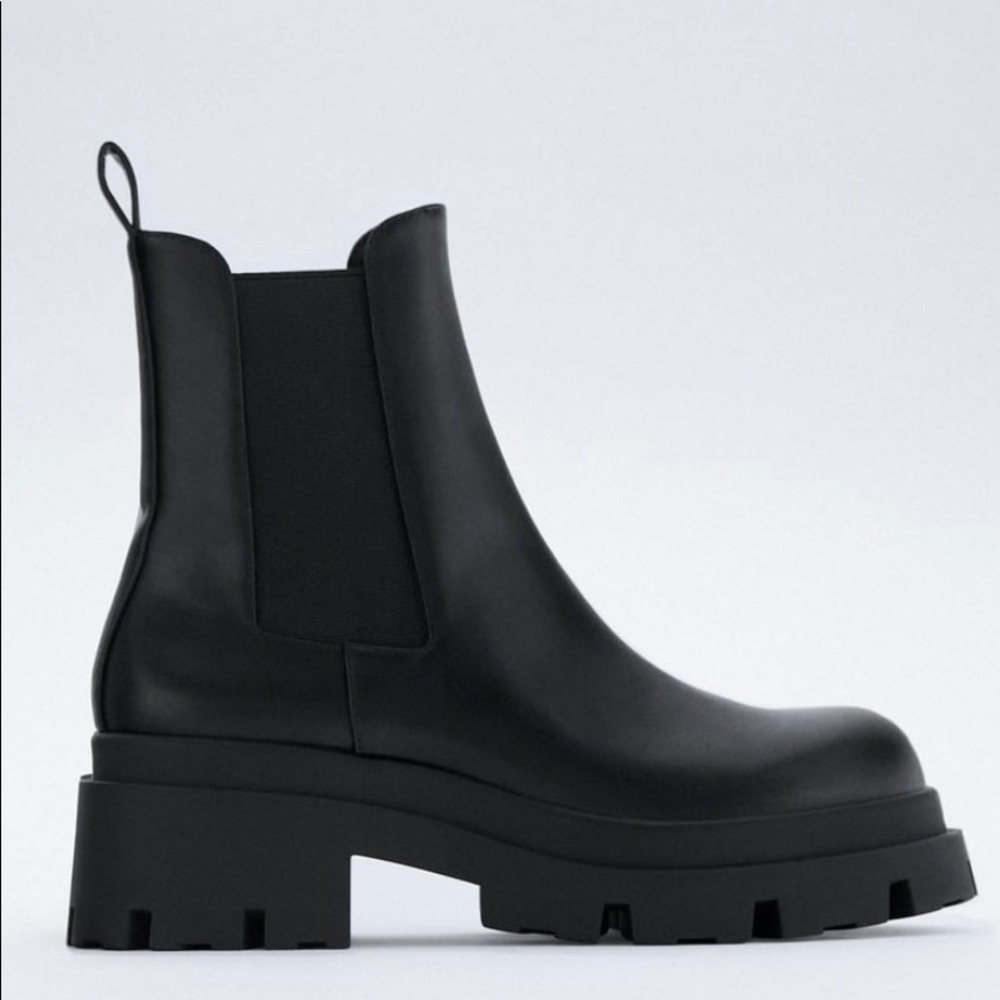 Low Heeled Lug Sole Ankle Boot